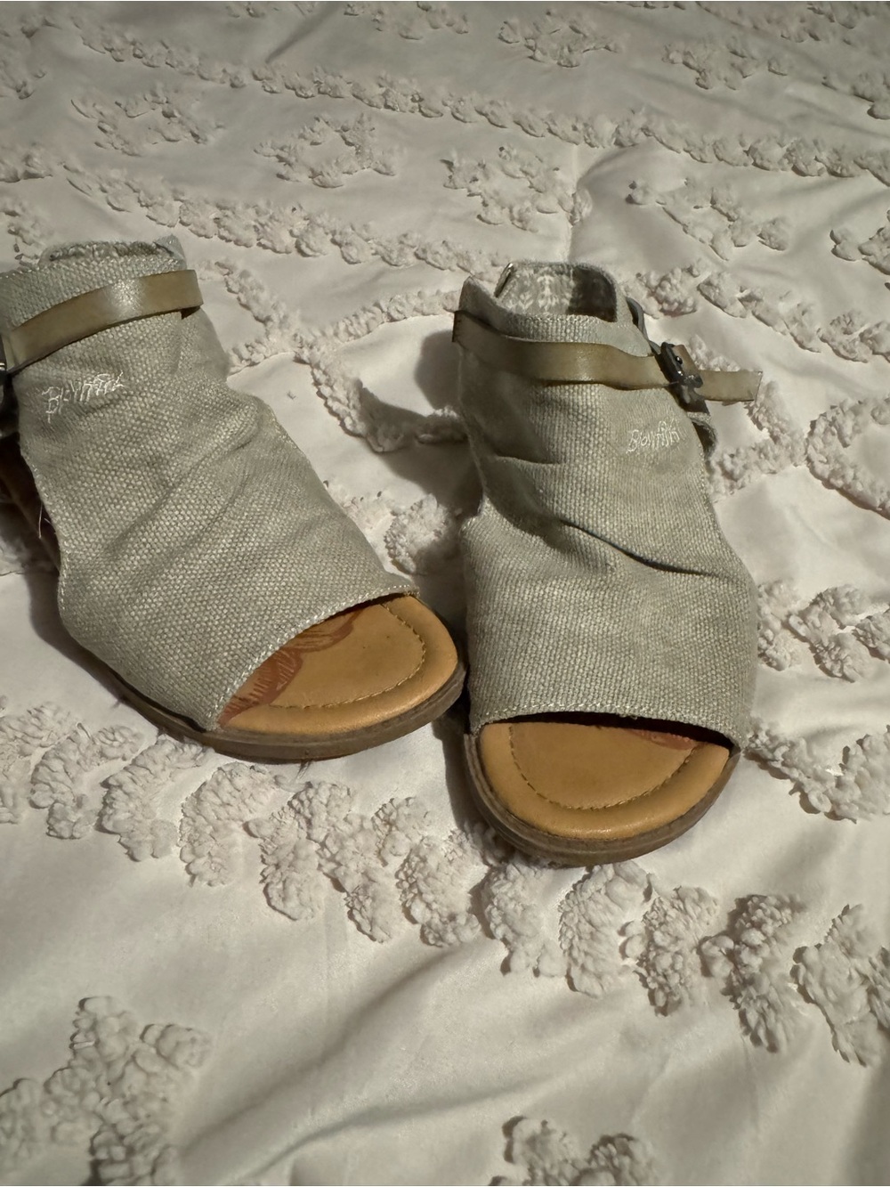 Blowfish Light Gray Open-Toe Slingback Sandals
